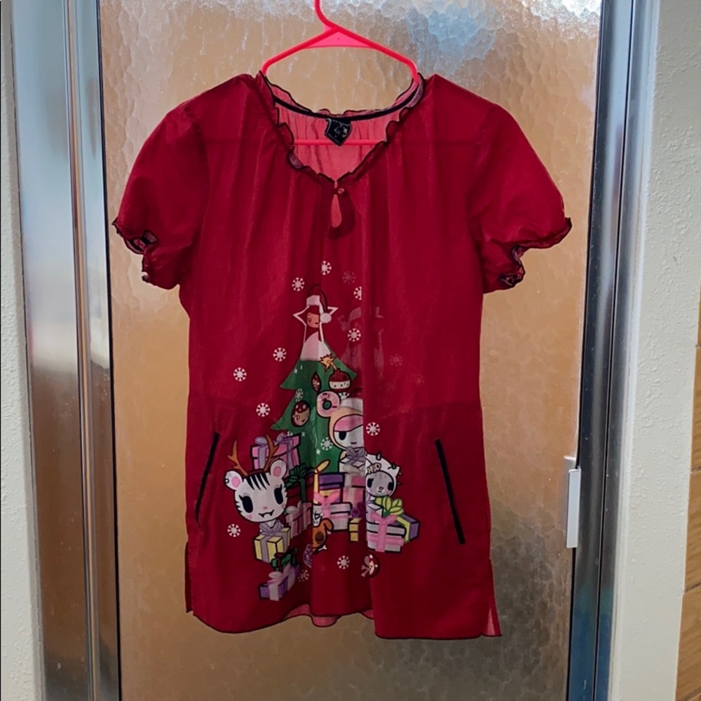 Tokidoki x KOI scrub top